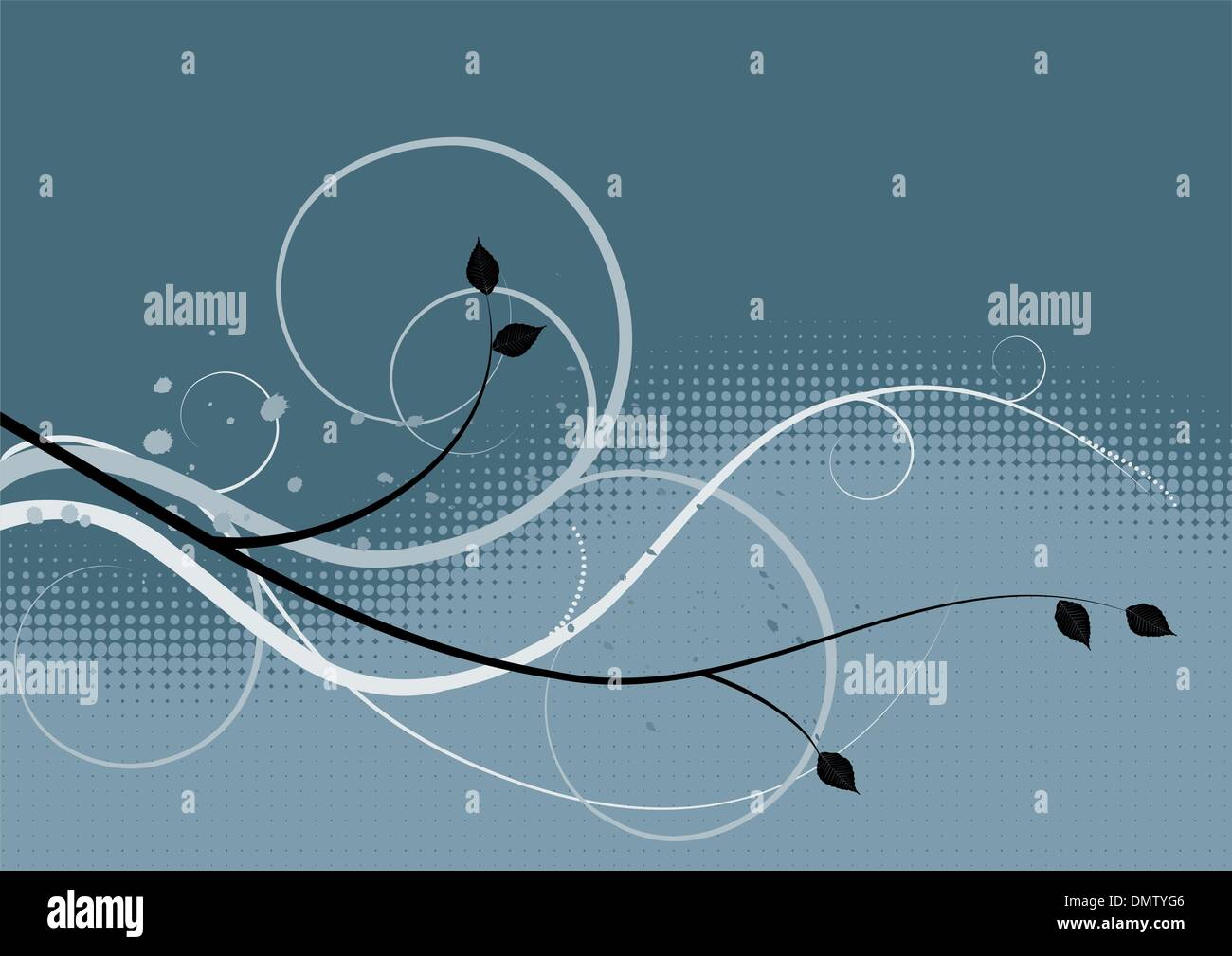 Blumenkarte, Wiese, Garten Stock Vektor