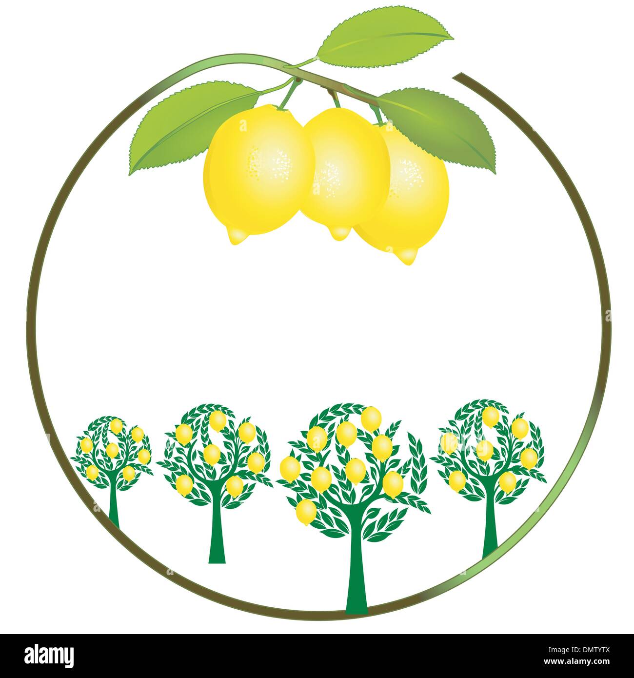 Zitronen am Baum Stock Vektor