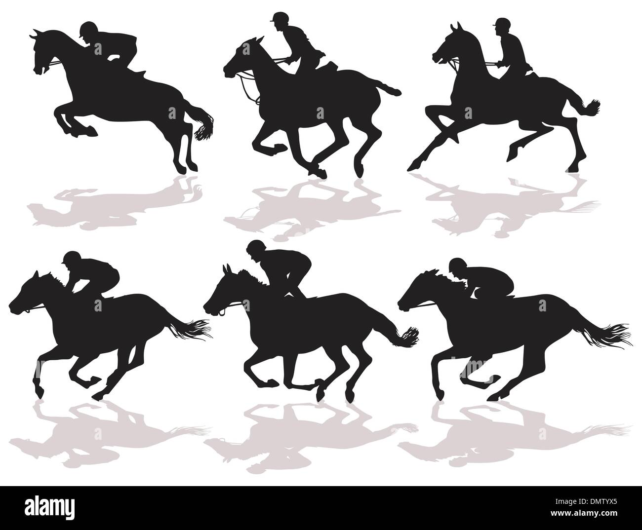 sechs Fahrer Stock Vektor