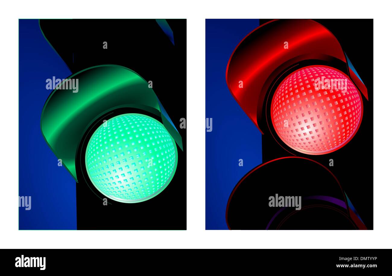 Verkehr Kontrolle Signalrot und grün Stock Vektor