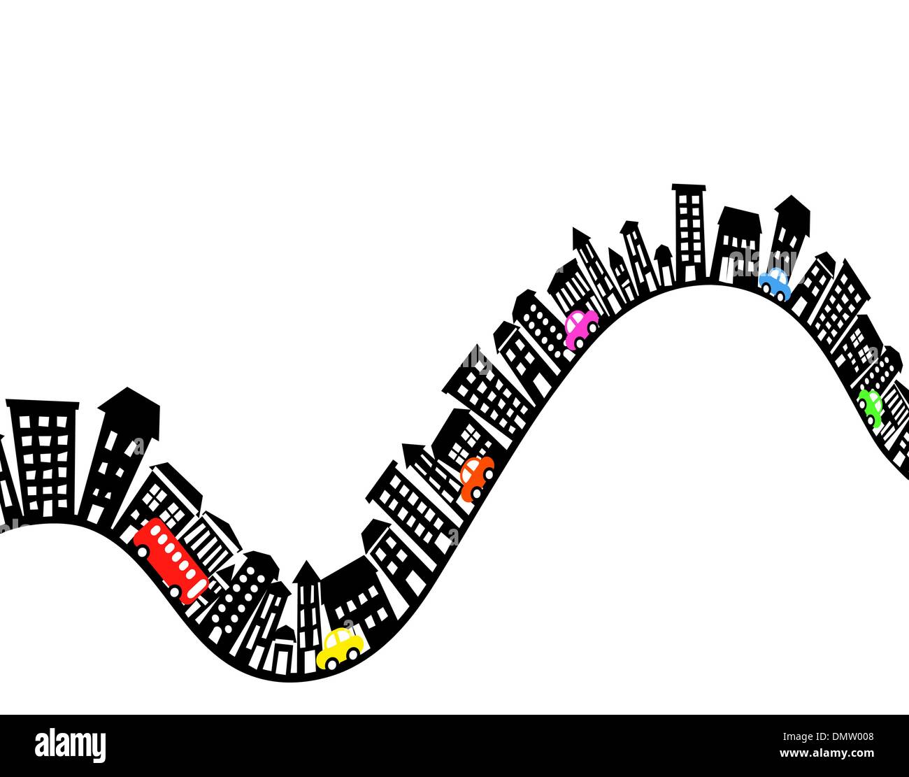 Hilly Straße Stock Vektor