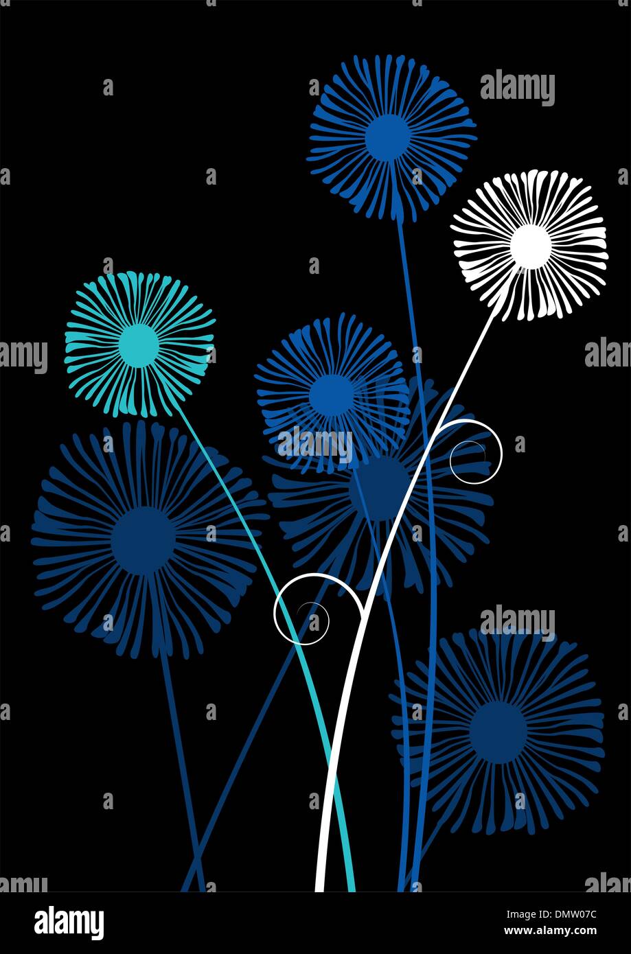 abstrakte Blumen, Wiese, Garten Stock Vektor