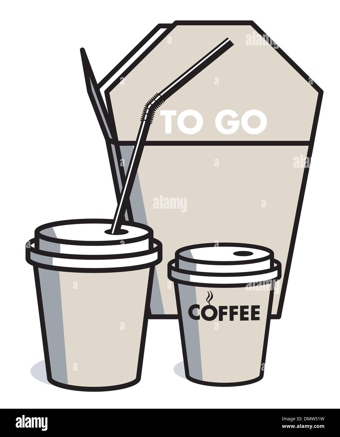 Kaffee und Essen zu gehen Stock Vektor