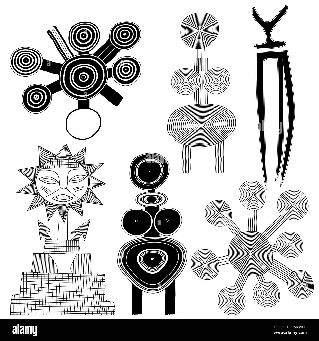 Malerei - primitive Art Höhle Stock Vektor