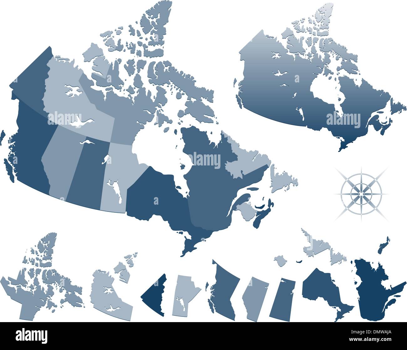 Karte von Kanada und Provinzen Stock Vektor