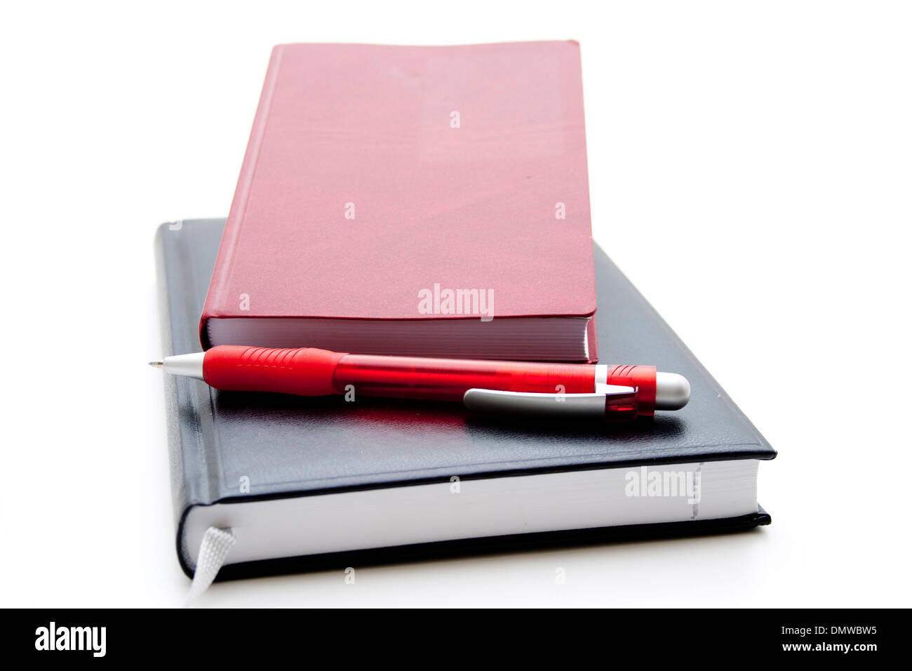 Kugelschreiber mit notebook Stockfoto