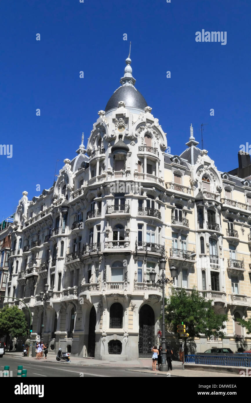 Casa Gallardo Gebäude, Plaza de Espania, Madrid, Spanien Stockfoto