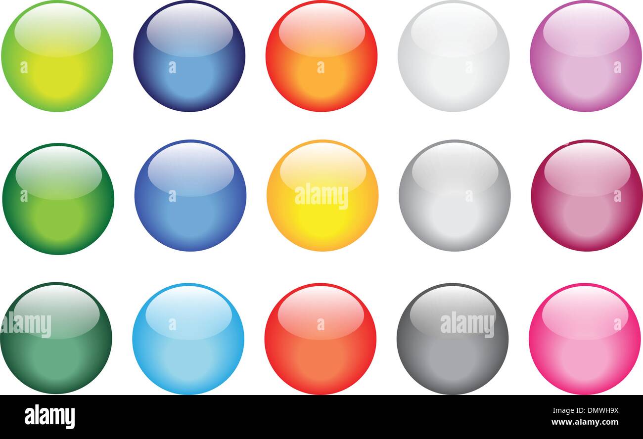 glänzendes Glas Knöpfe für die Website icons Stock Vektor