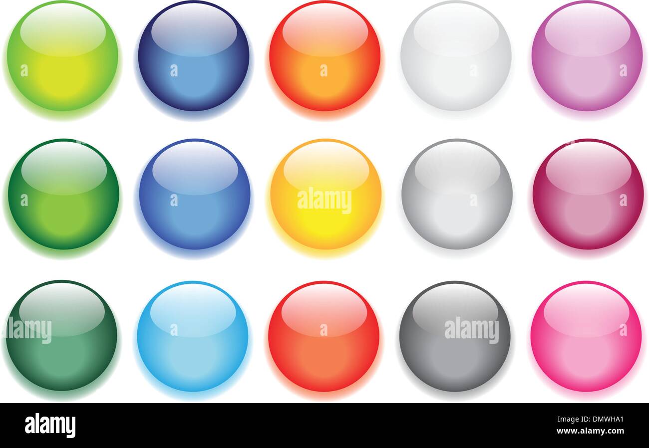 glänzendes Glas Knöpfe für die Website icons Stock Vektor