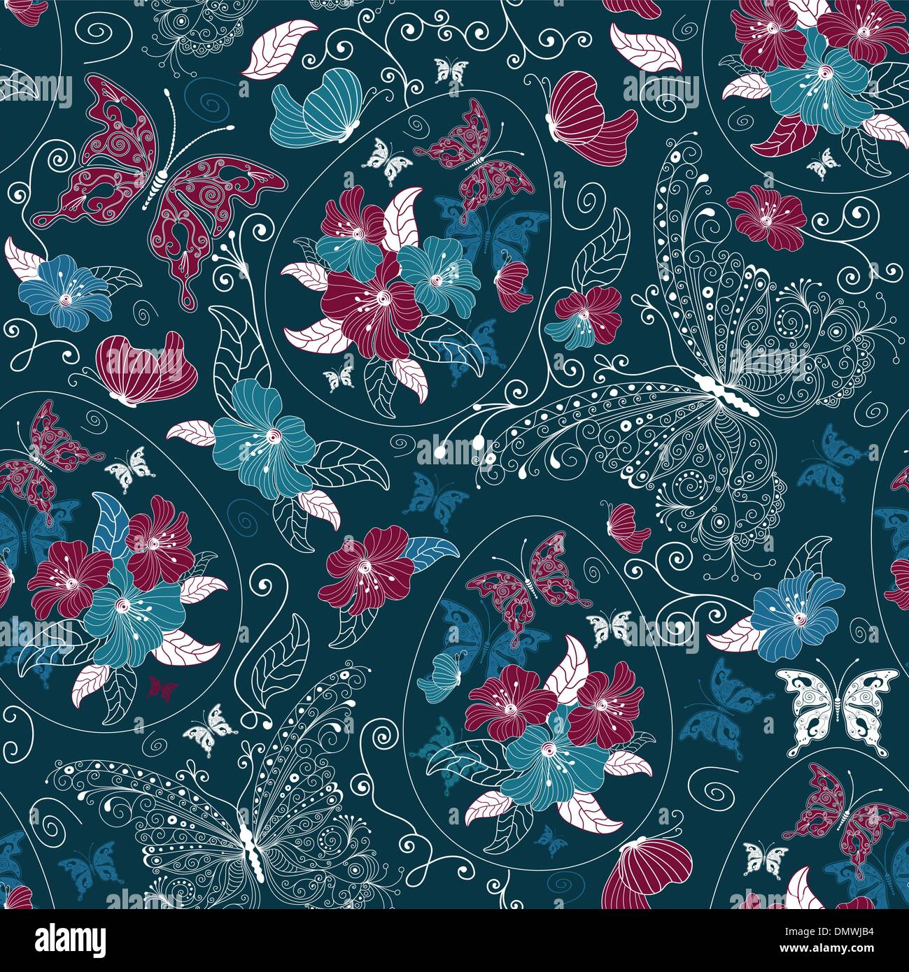 Nahtlose Ester dunkel blau Muster Stock Vektor