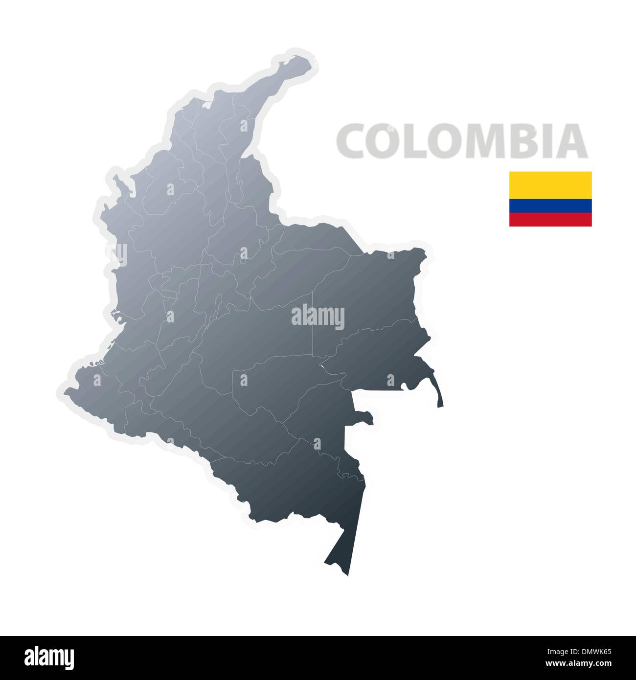 Kolumbien-Karte mit offizielle Flagge Stock Vektor