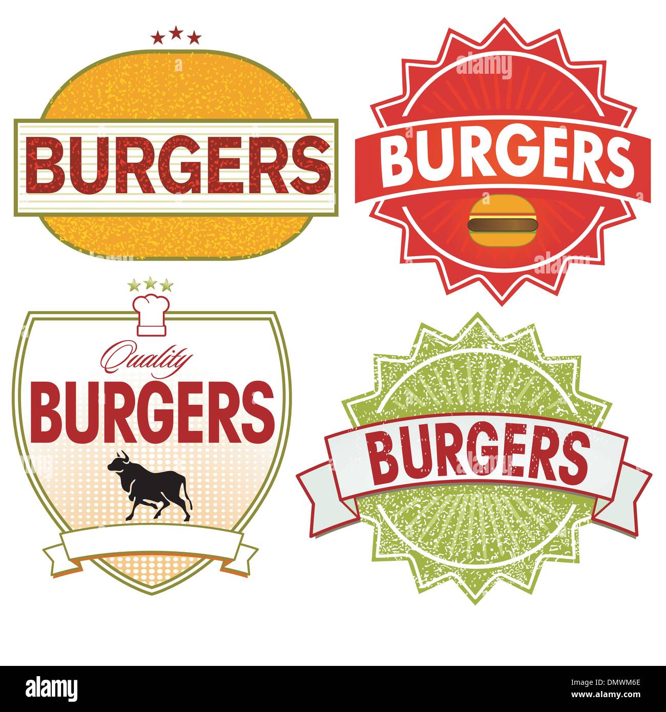 Burger-Label Stock Vektor