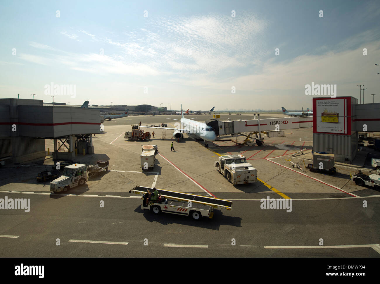 Flugzeug-stand an der Pforte zum Einsteigen am Toronto Pearson International airport Stockfoto