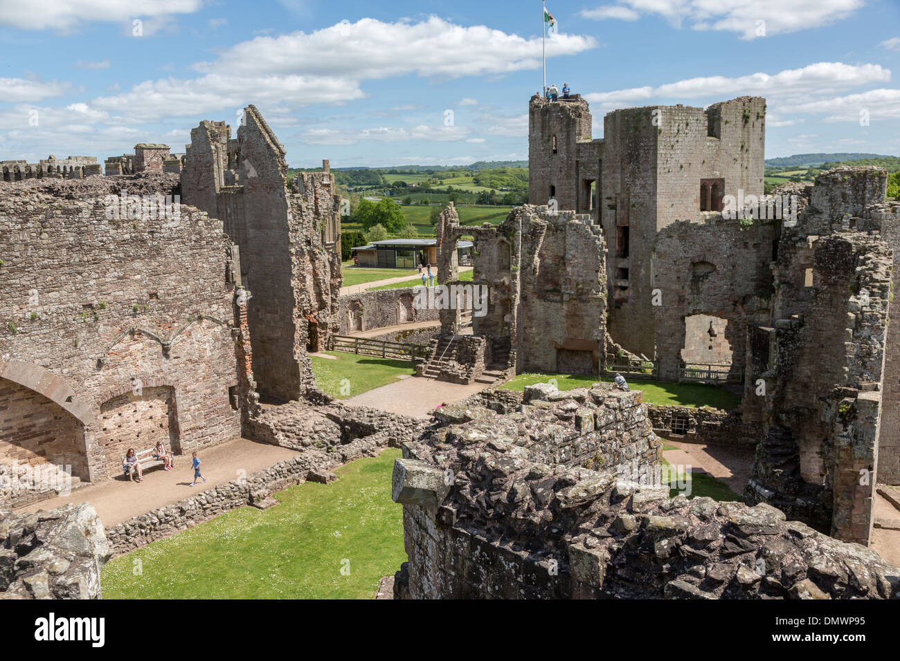 Raglan Castle, Wales, UK Stockfoto