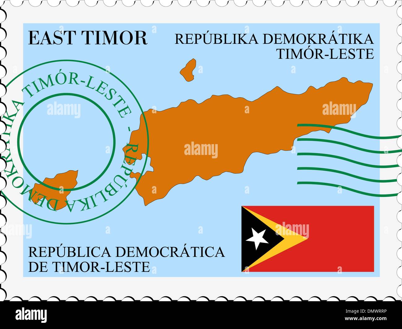 Mail von und nach Ost-Timor Stock Vektor