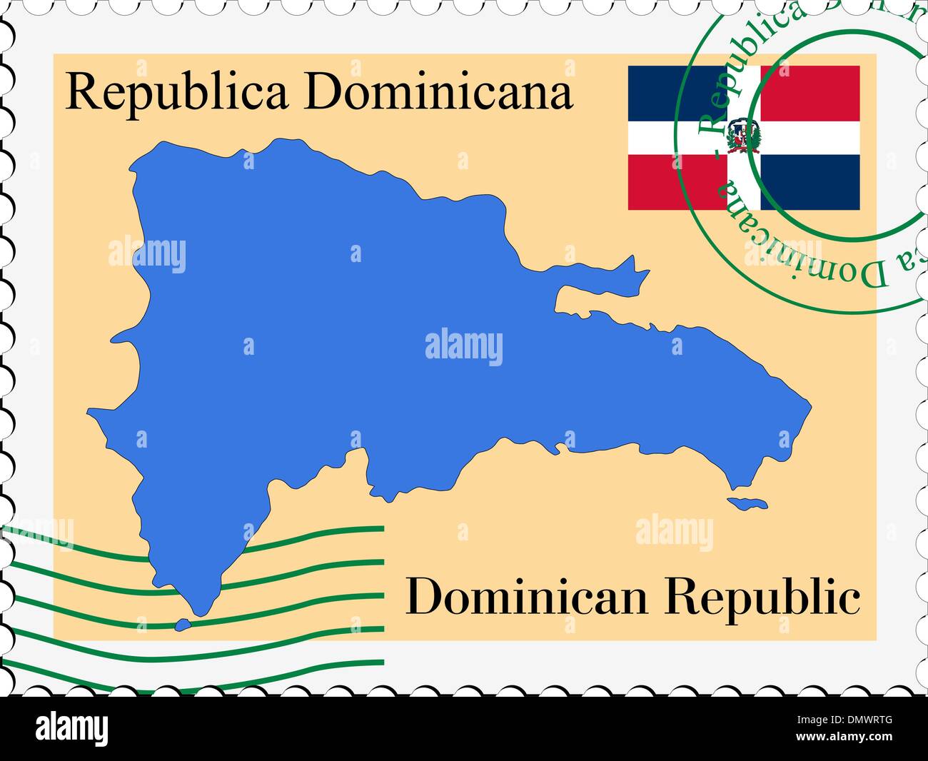 e-Mail an/aus der Dominikanischen Republik Stock Vektor