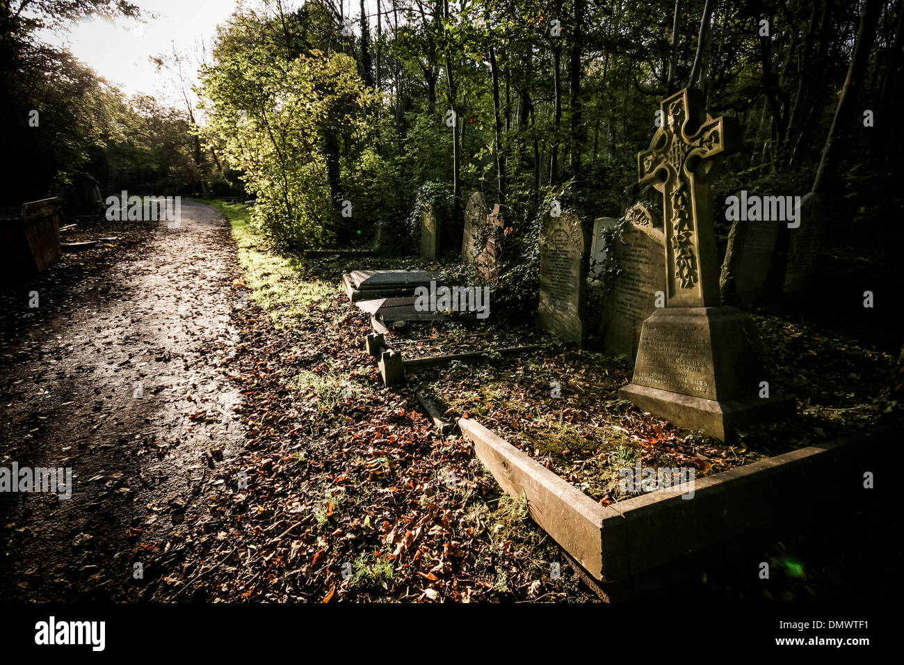 Highgate Cemetery (Osten) im Norden von London, Großbritannien. Stockfoto