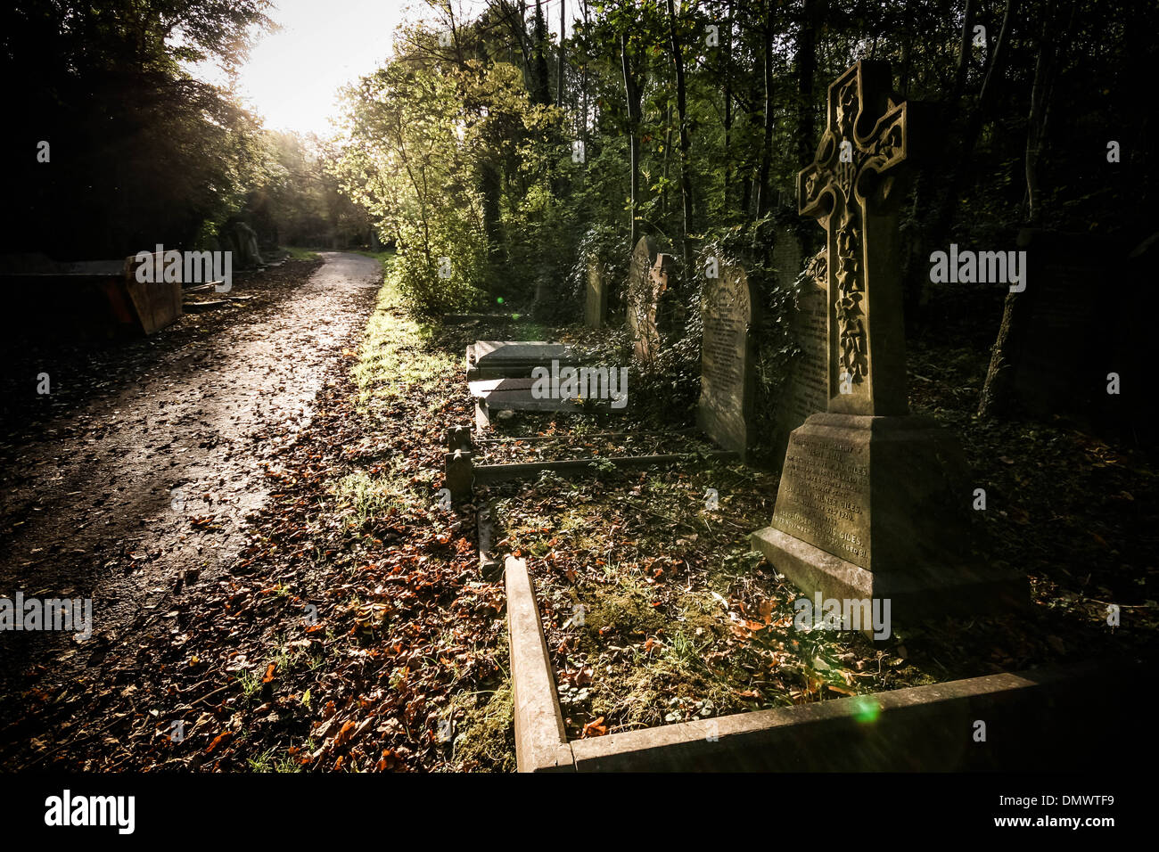 Highgate Cemetery (Osten) im Norden von London, Großbritannien. Stockfoto