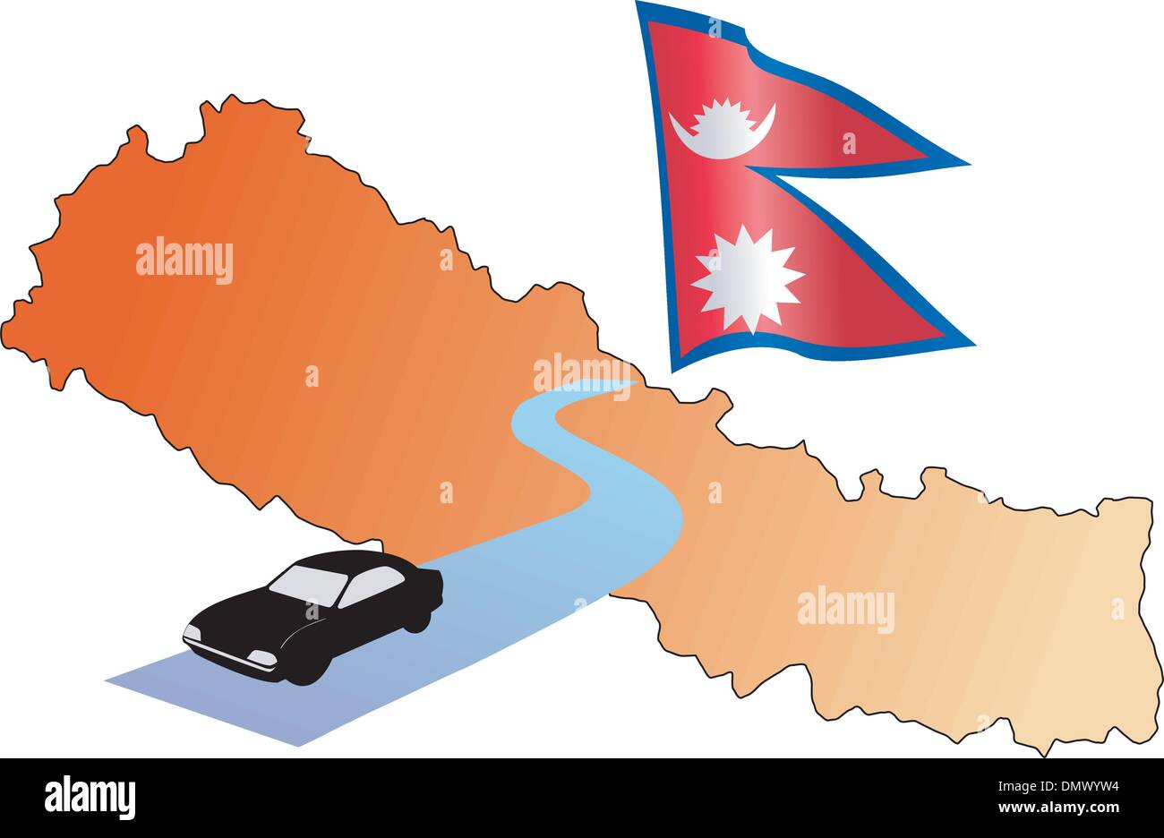Straßen von Nepal Stock Vektor