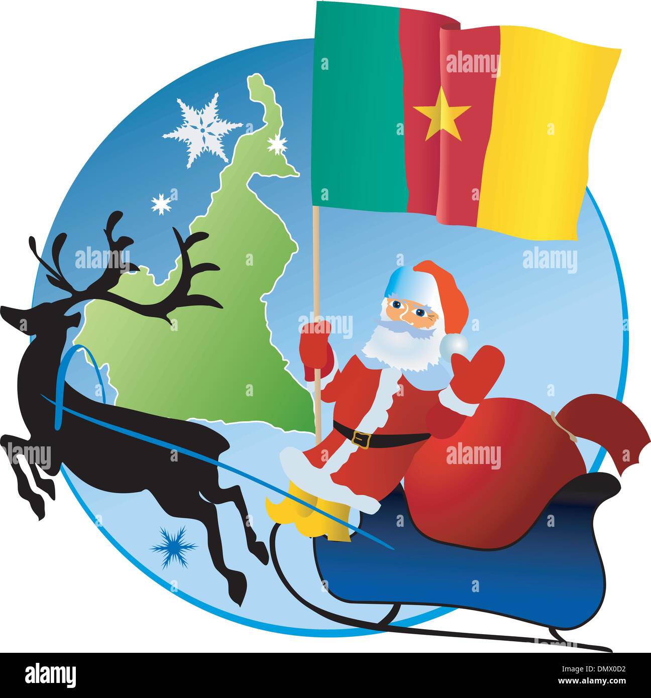 Frohe Weihnachten, Kamerun! Stock Vektor