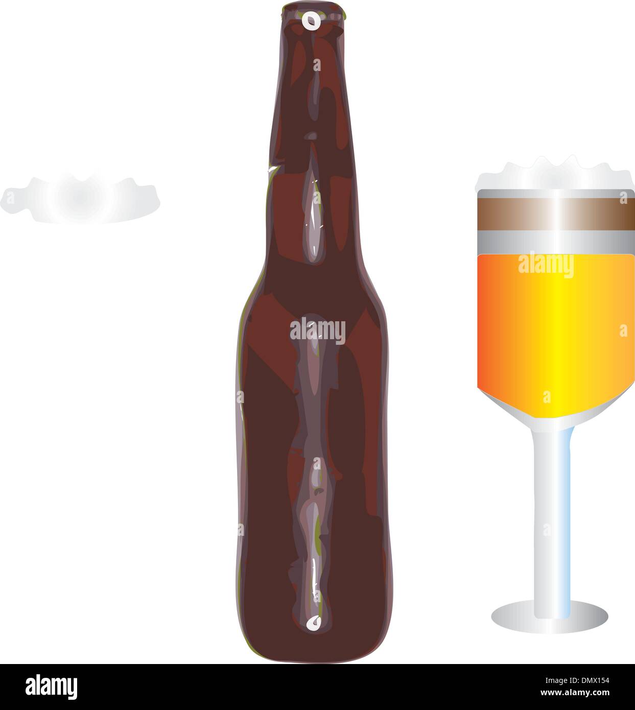 Bierflasche und Gläser Stock Vektor