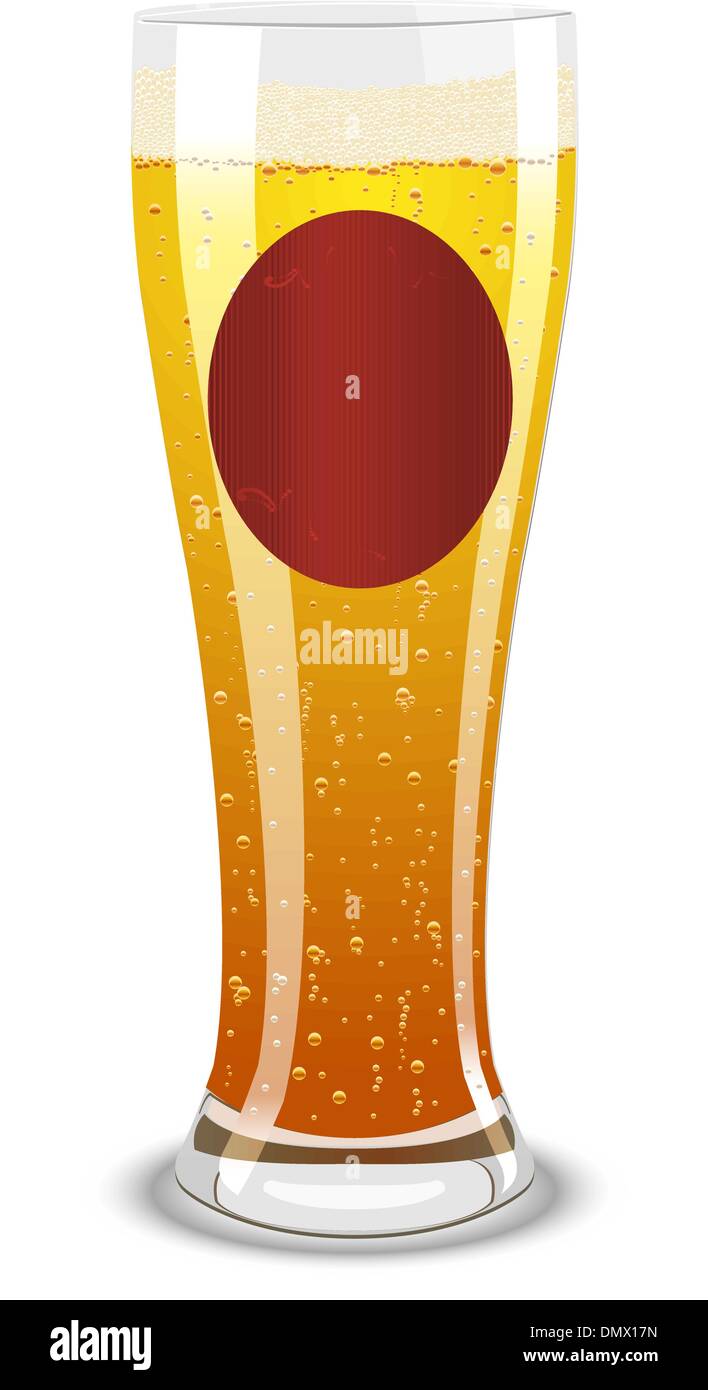 Vektor-Illustration von einem Bierglas mit Etikett Stock Vektor