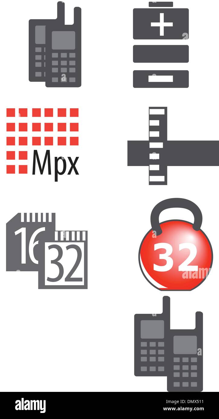 Elektronik-Icon-Set Stock Vektor