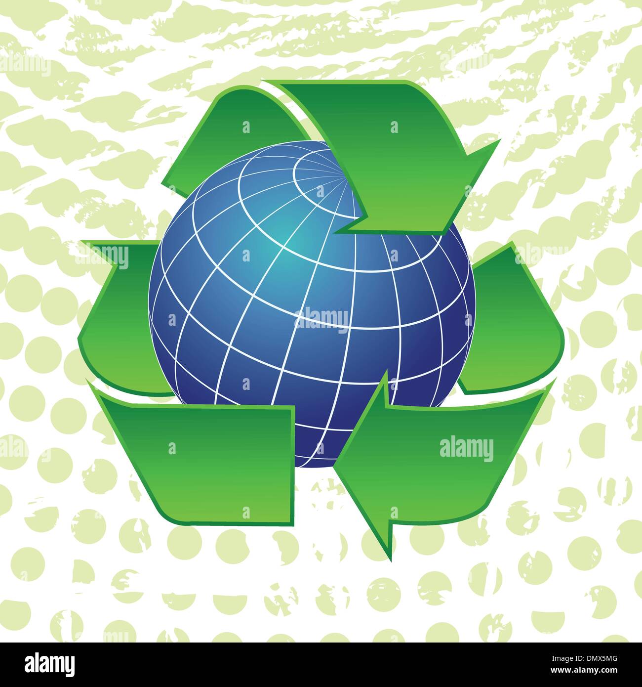 Erdkugel und recycling Pfeile Symbole Stock Vektor