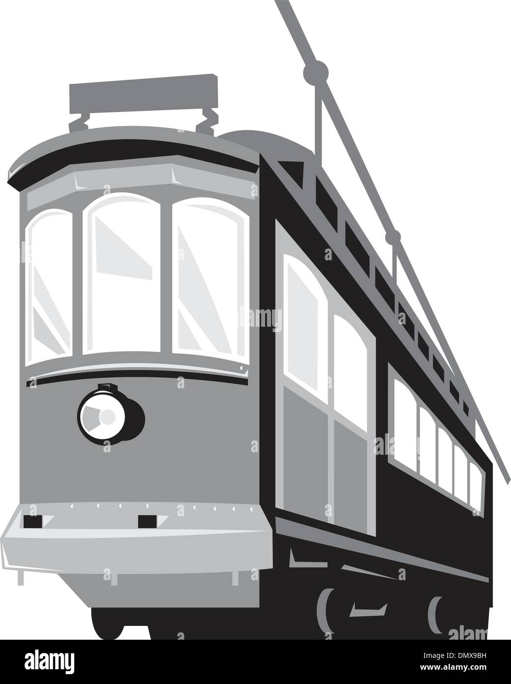 Oldtimer Straßenbahn Tram-Train Stock Vektor