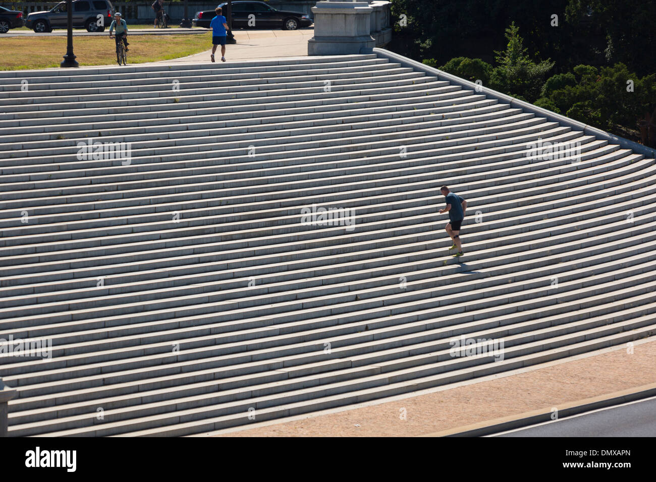 WASHINGTON, DC, USA - Treppe an der Schleuse am Potomac RIver. Stockfoto