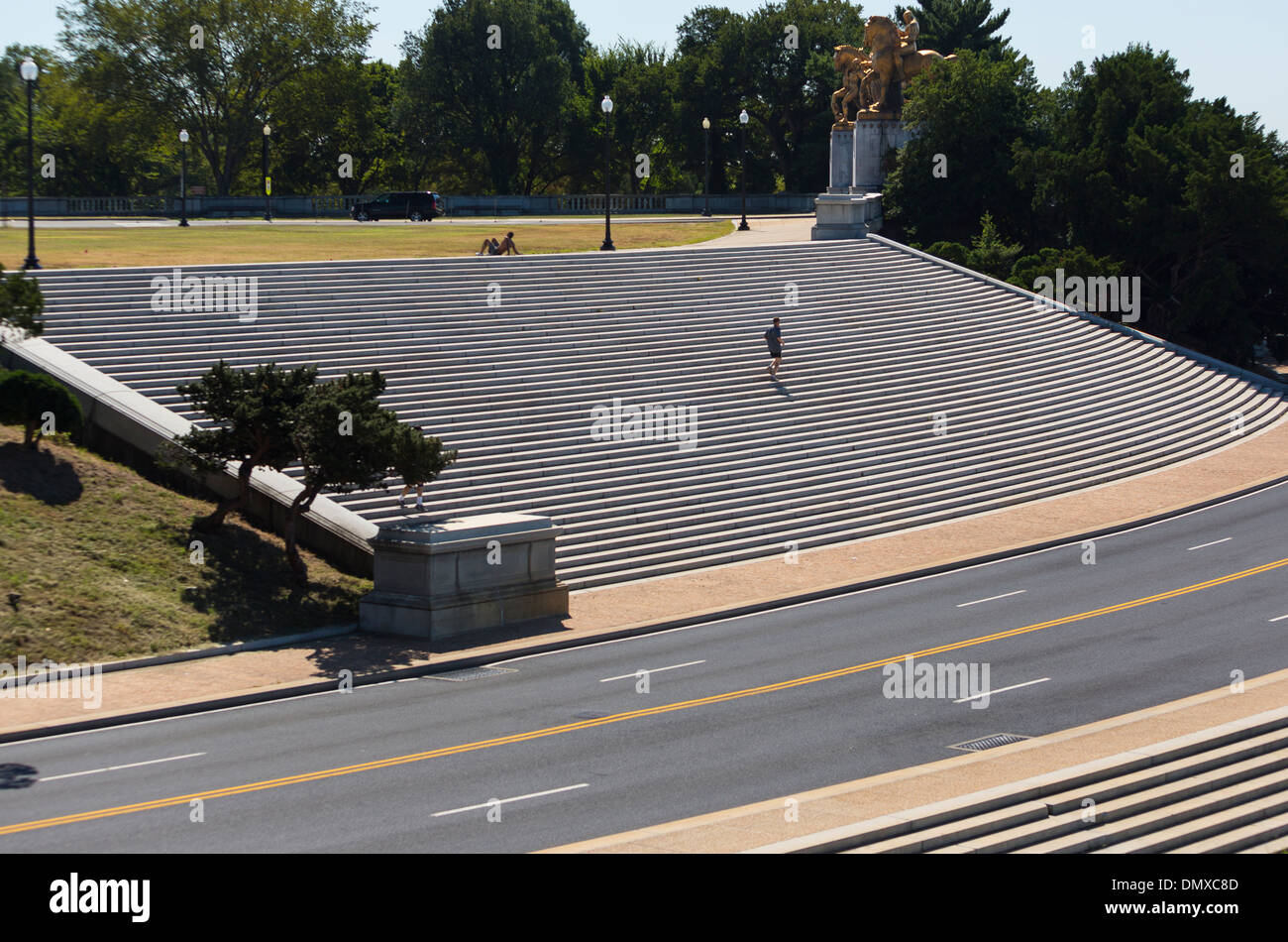WASHINGTON, DC, USA - Treppe an der Schleuse am Potomac RIver. Stockfoto