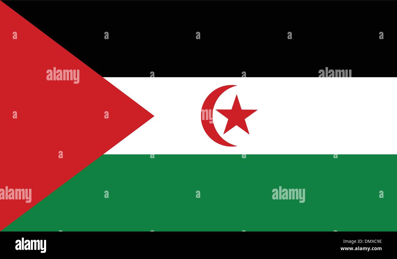 Westsahara (Sahrawi arabische demokratische Republik) Flagge Stock Vektor