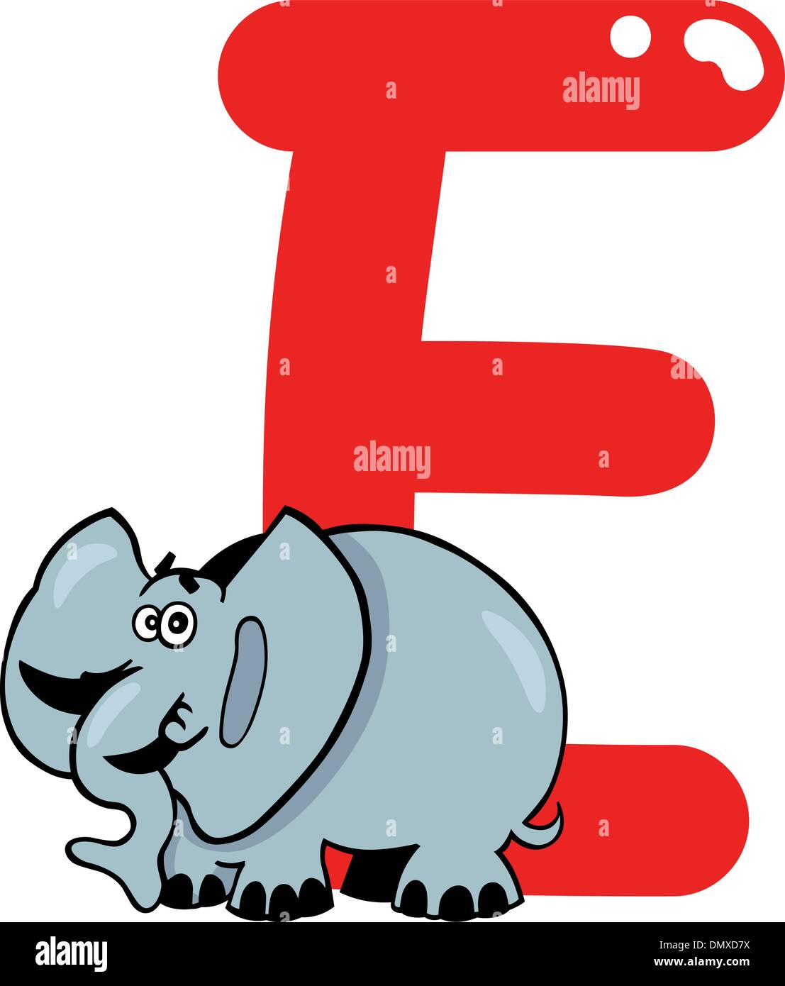 E wie Elefant Stock Vektor