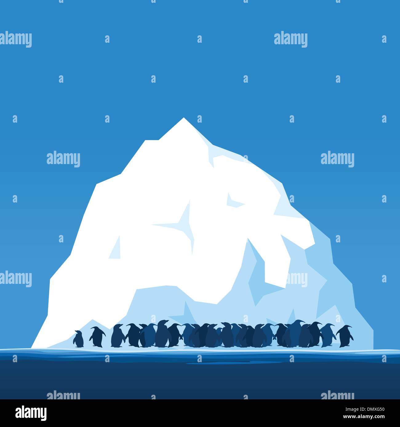Pinguin auf einer Eisscholle Stock Vektor