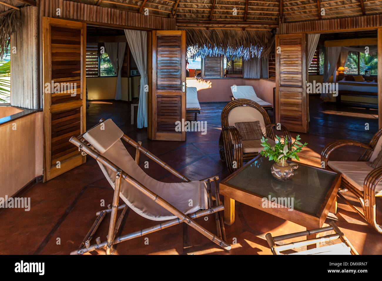Terrasse von einem Luxus-Bungalow-suite Stockfoto