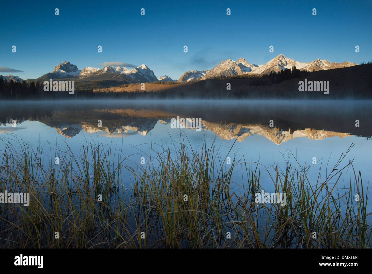 Sonnenaufgang am Sägezahn Reichweite, wenig Rotbarsch See, Idaho Stockfoto