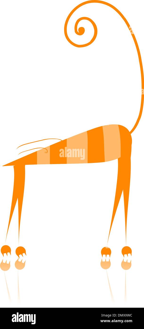 Lustige orange gestreifte Katze für Ihr design Stock Vektor