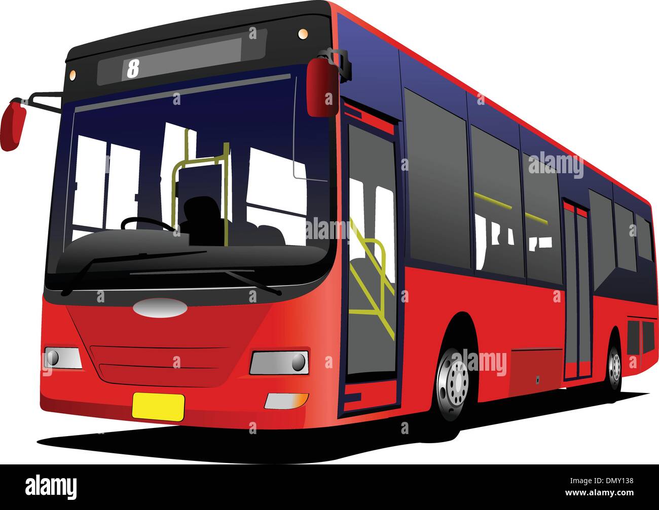 City-Bus auf der Straße. Vektor-illustration Stock-Vektorgrafik - Alamy