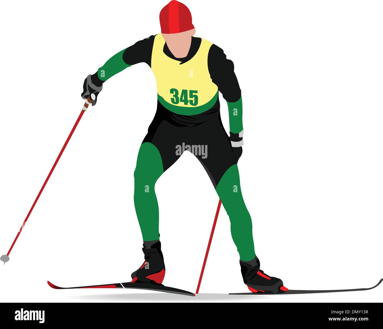 Ski-Läufer farbige Silhouetten. Vektor-illustration Stock Vektor