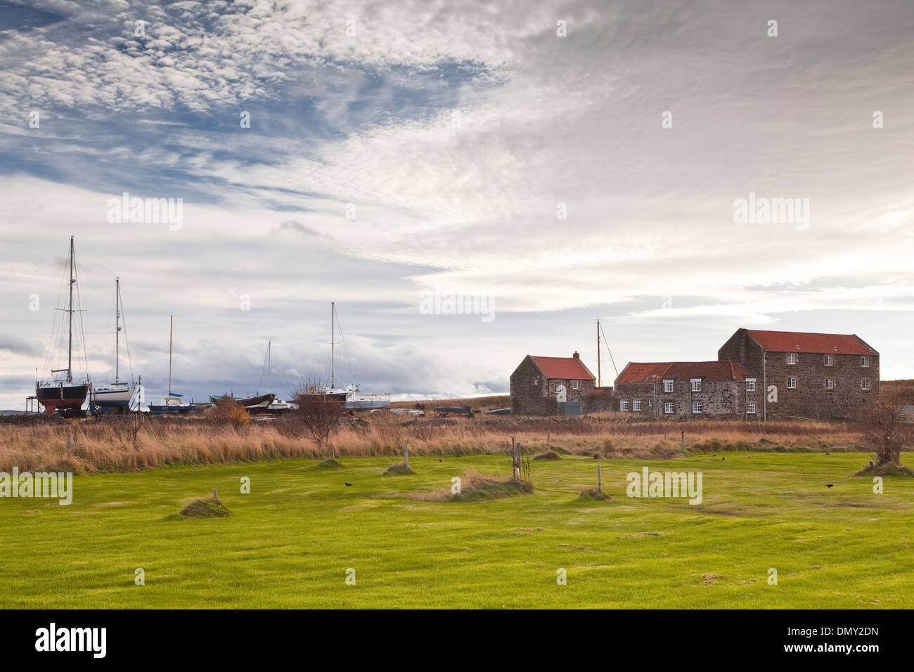 Holy Island an der Küste von Northumberland. Stockfoto