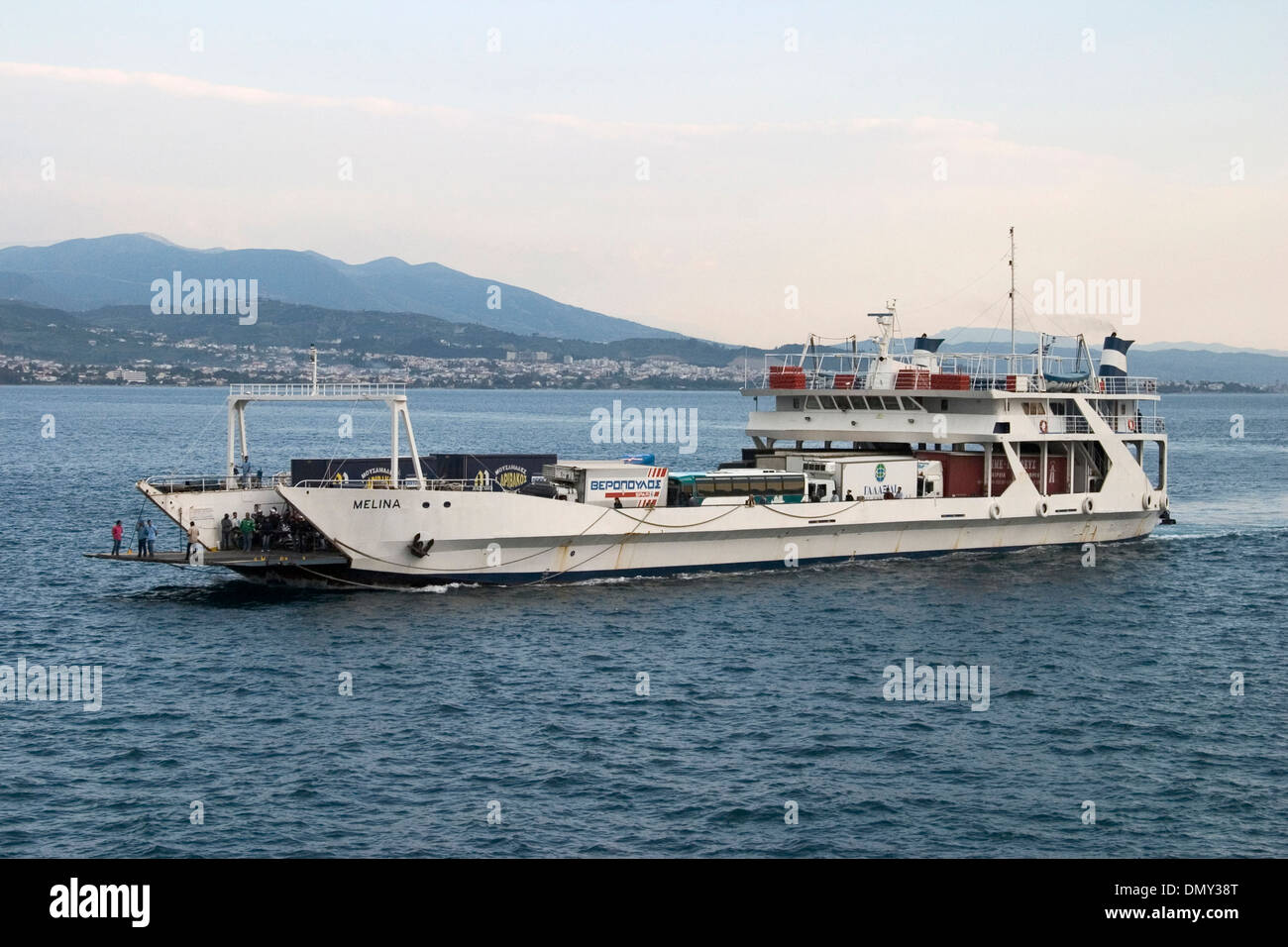 Europa, Griechenland, Peloponnes, Rio, in der Nähe von Patras, Fähre verbindet die Peloponnes, Sterea Elada Stockfoto