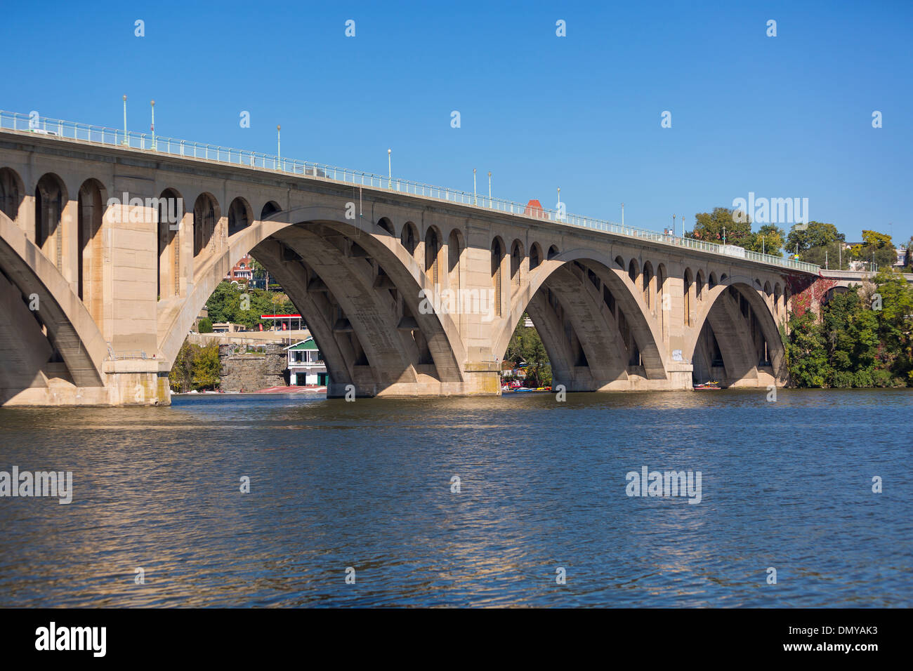 WASHINGTON, DC, USA - Key Bridge, Potomac River. Stockfoto