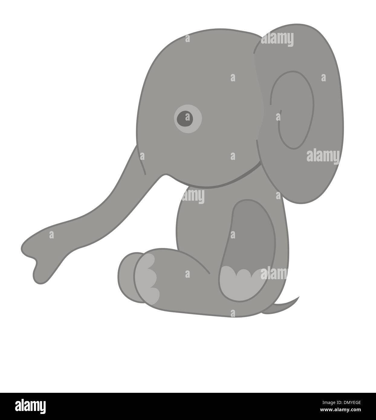 Vektor-Illustration von kleinen grauen Elefanten Stock Vektor