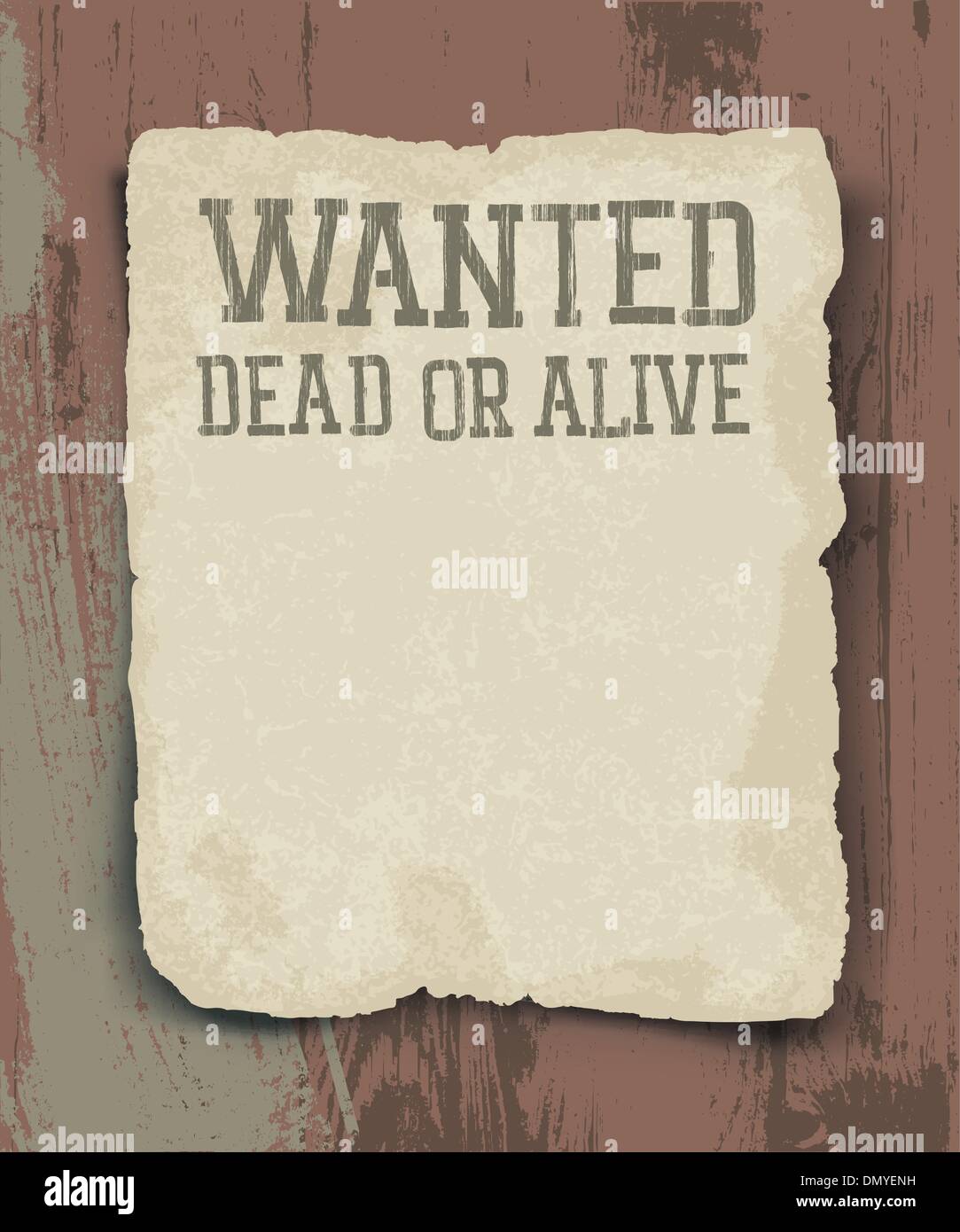Wollte, tot oder lebendig. Vintage poster Stock Vektor