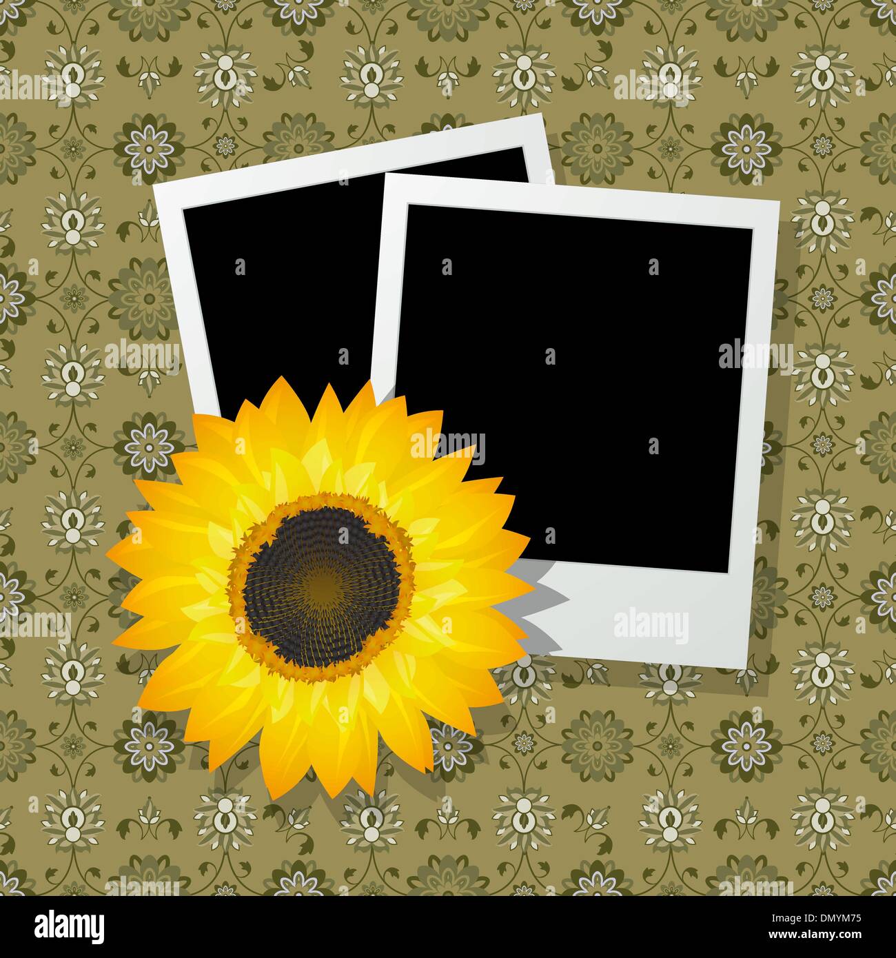 Bilderrahmen mit Sonnenblume Stock Vektor