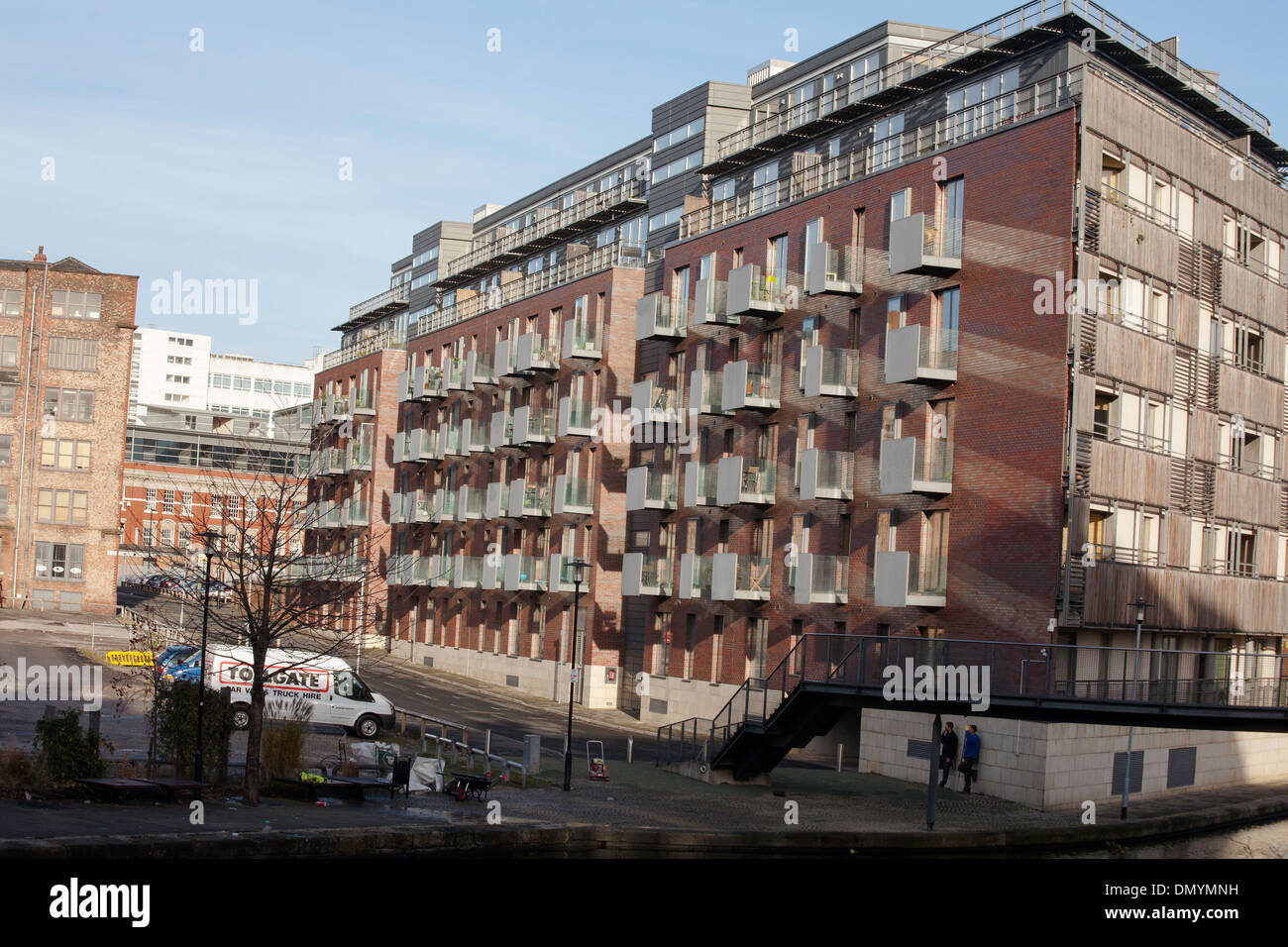 Neues Appartementhaus von Rochdale Kanal Brewer St Manchester England Stockfoto