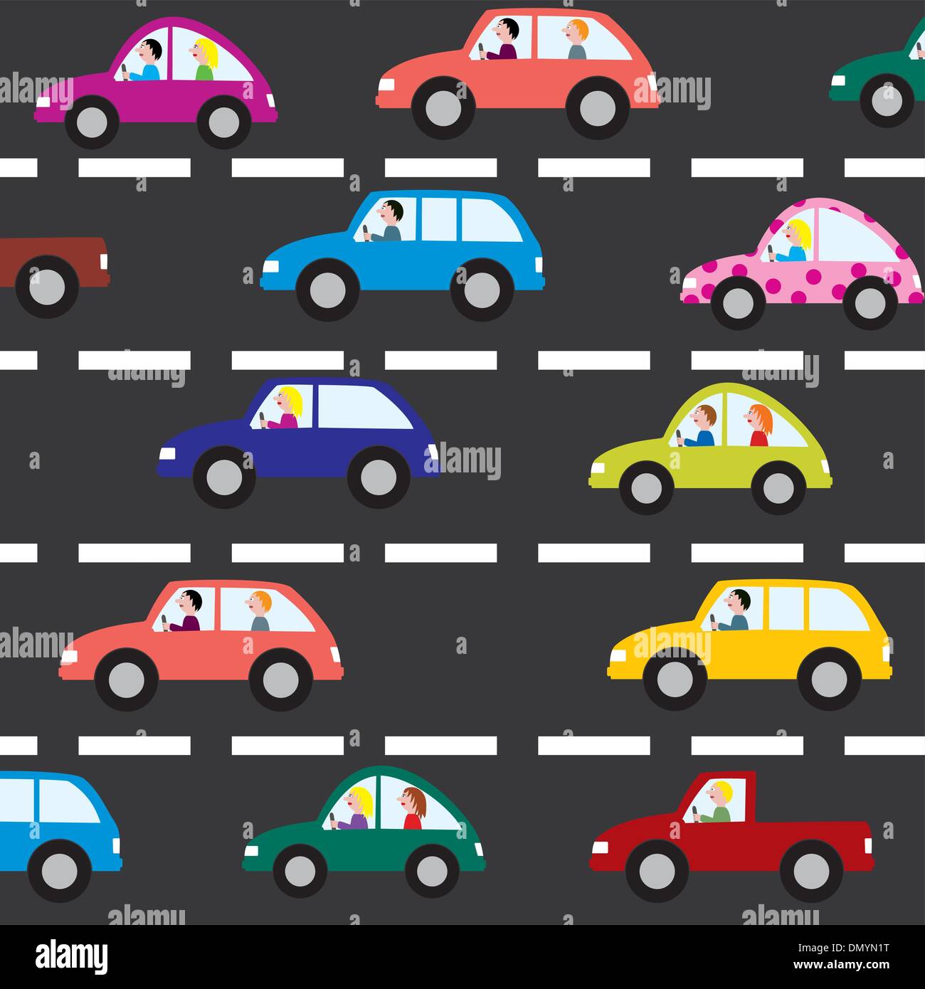 Vektor-Autos auf der Straße Stock Vektor