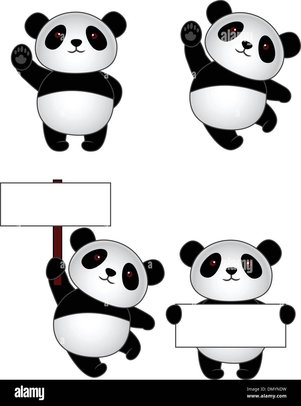 Lustigen Panda cartoon Stock Vektor