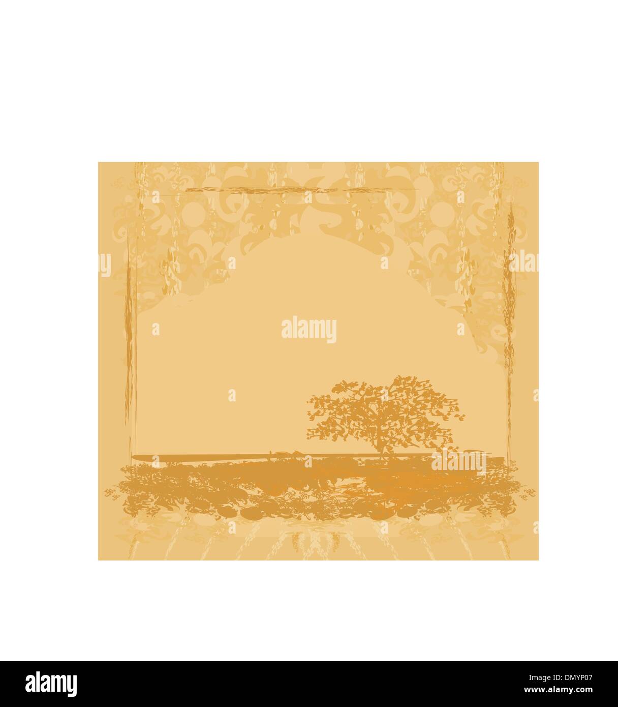 Grunge Hintergrund mit afrikanischen Fauna und flora Stock Vektor