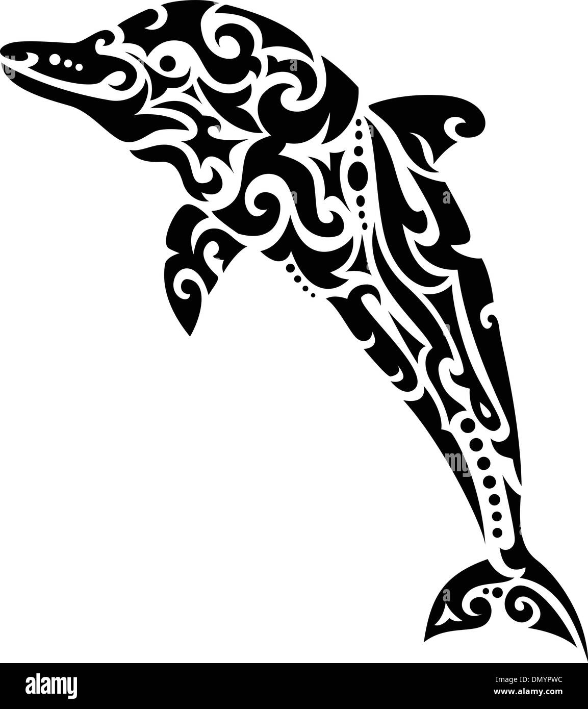Delphin tribal tattoo Stock Vektor